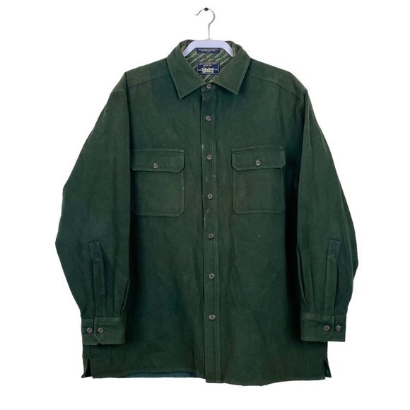 LEVI'S STRAUSS & CO Chamois‎ Heavy Men's Sz Large Vintage Field Work Shirt Green - Picture 1 of 10